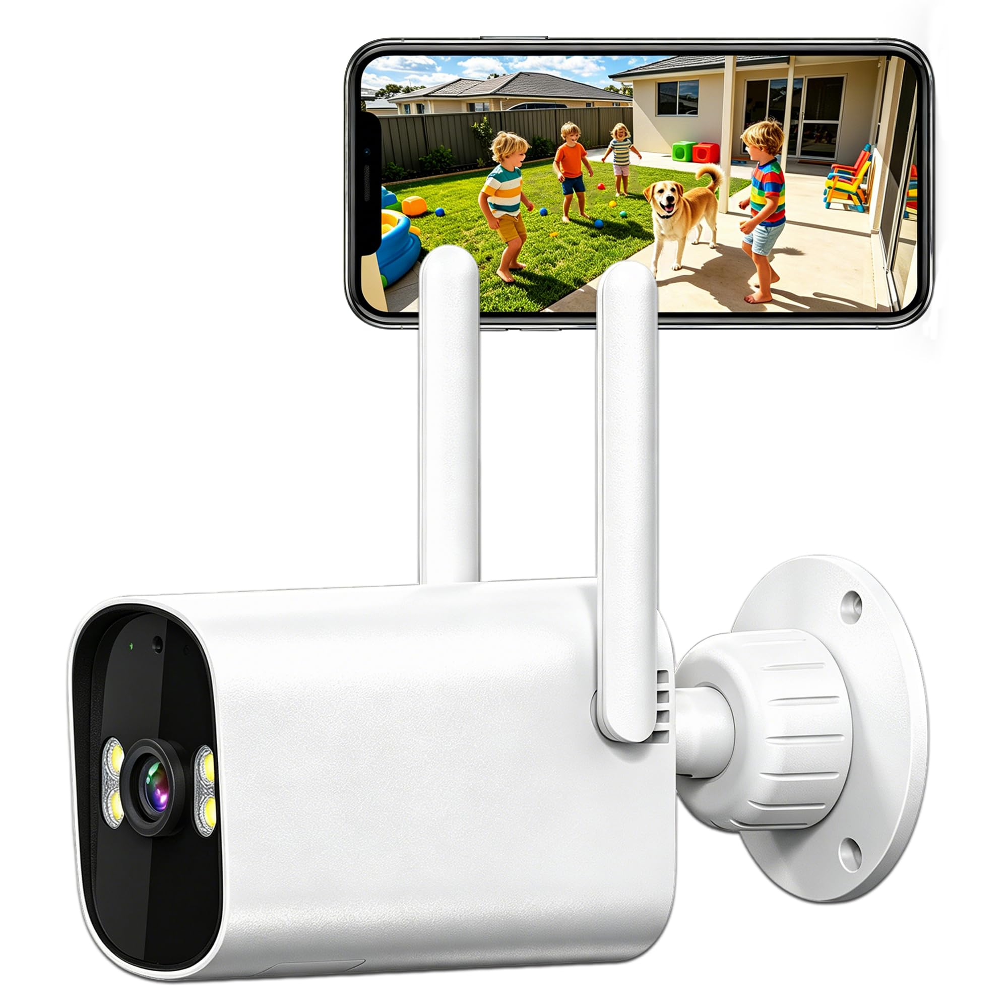 Cámara de vigilancia WiFi exterior para cuidar su jardín o terraza de noche a todo color