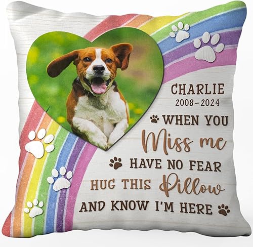 Pawfect House Almohada conmemorativa personalizada para mascotas (inserto incluido), regalo de condolencias por pérdida de perro, regalos
