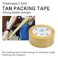 Vista 4 de BOMEI PACK Recambios de cinta de embalaje marrón, cinta de embalaje marrón con dispensador para envío, mudanza y embalaje, 6 rollos de 2.4 mil 1.88