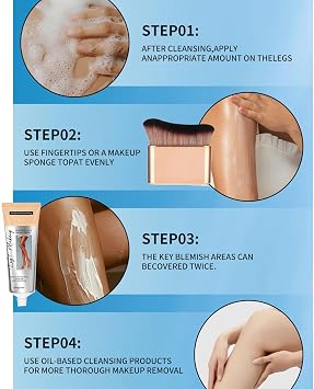 Medium Leg Makeup With Brush,Instant Coverage Tanning Lotion for Legs Veins Cover up Makeup for Varicose Imperfections,Transfer Resistant for Smooth Airbrushed-Looking Legs,100ML
