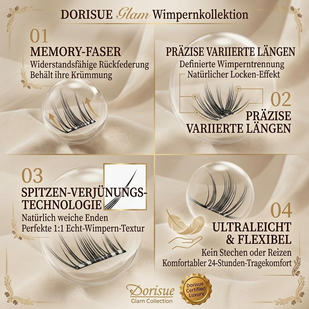 Lash Gift Set - 200+ Pieces Complete Eyelash Kit Gift Box 7 Styles DIY Cluster & Strip Lashes with Bond Seal Remover Serum & Tweezers Beginner Friendly Beauty Gift for Her in Gift-Ready Box