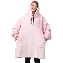 PAVILIA Blanket Hoodie for Women, Sherpa Wearable Blanket Men, Oversized Sweatshirt Blanket, Fleece Hooded Blanket Sweater