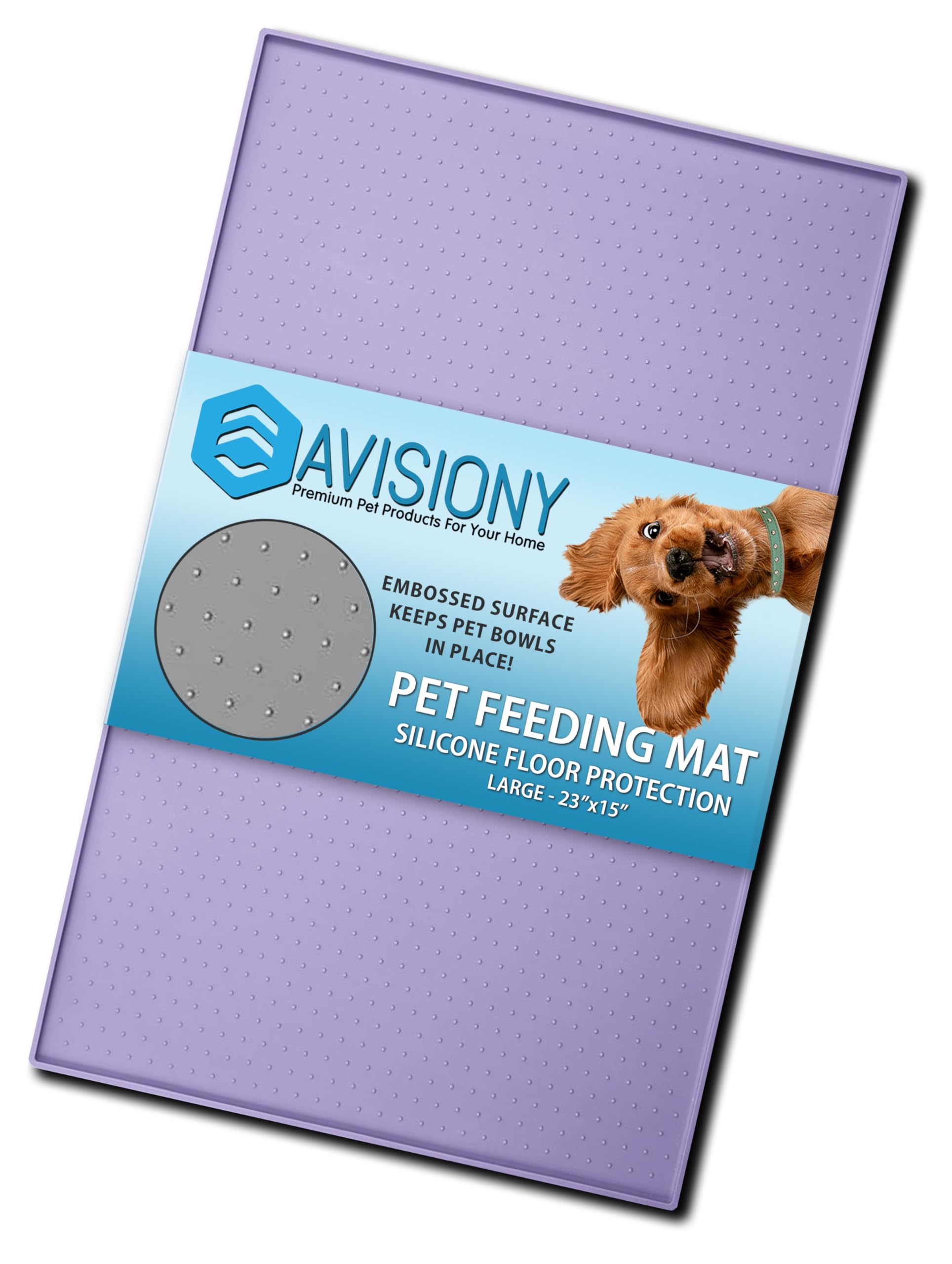 Waterproof Raised Edge BPA Free Silicone Pet Feeding Mat, 23x15 Dishwasher Safe Food Mat Contains Spills & Protects Floors, Placemats for Cats and