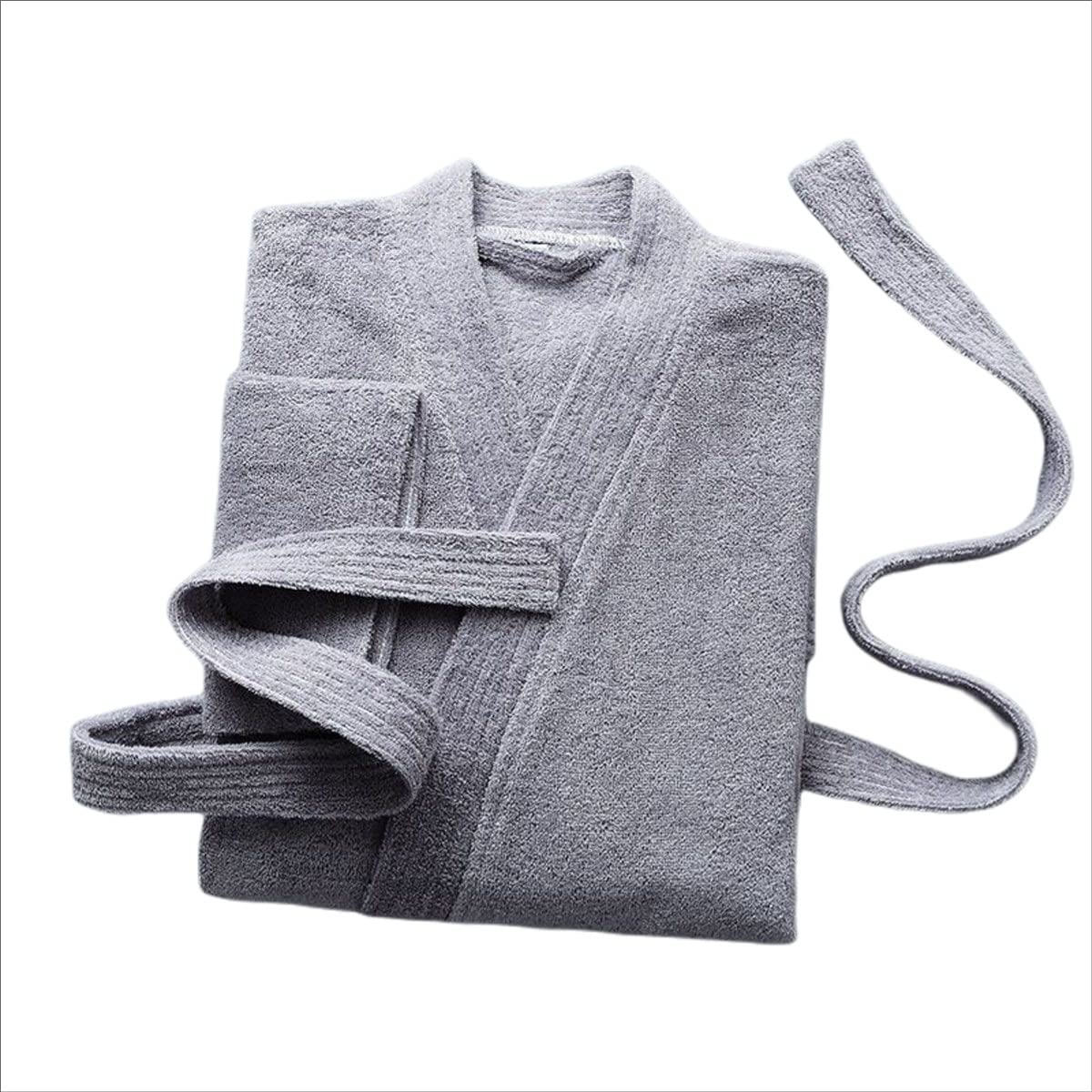Peignoir de bain absorbant coupe kimono taille M gris