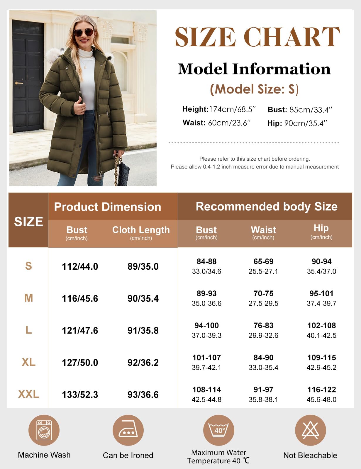 Yuson Girl Manteau Femme Hiver Veste Chaud Long Puffer Parka à Capuche Polaire Epaisse Chic Blouson Matelassé Coupe-vent Doudoune Extérieur longue Décontracté Manteaux avec Zippé