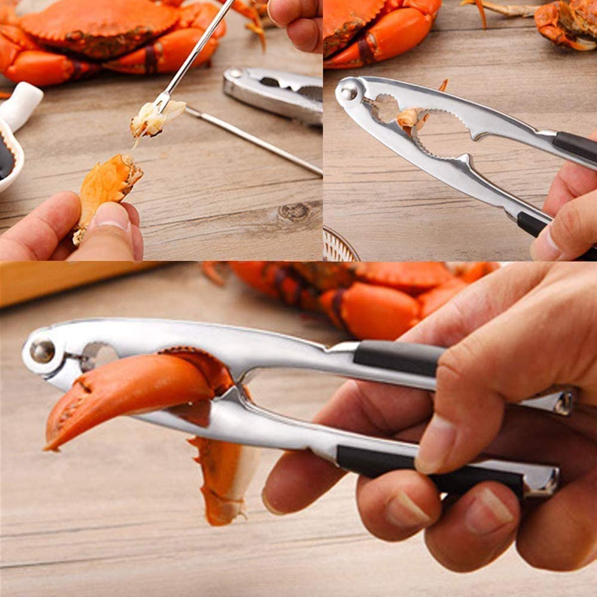 Casse-Noix En Alliage De Zinc Avec Poignée Silicone - Pour Noix, Crabes, Homards - Facile à Nettoyer