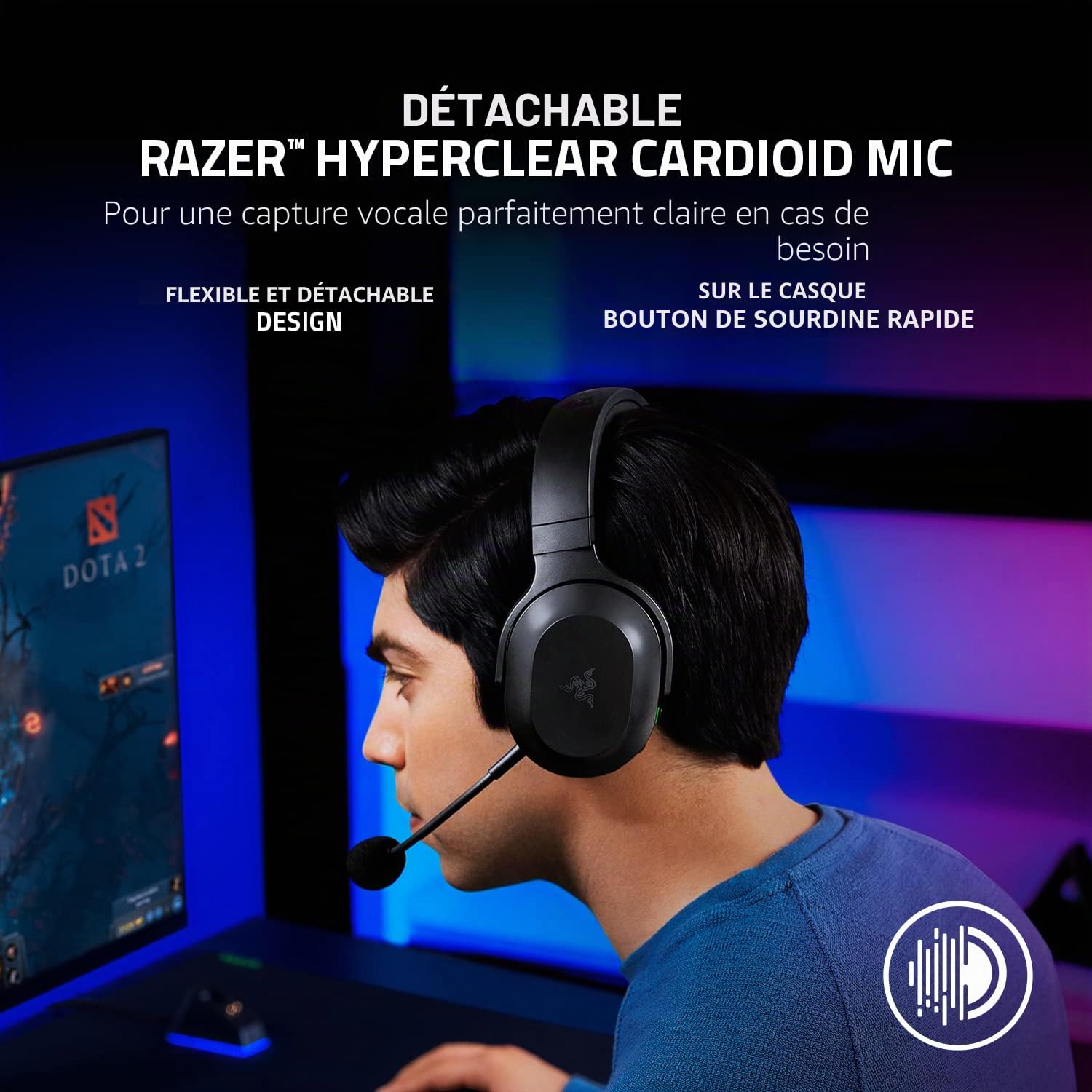 Razer Barracuda X Casque de Jeu et Mobile sans Fil (PC, PlayStation, Switch, Android, iOS) : modèle 2022 – sans Fil 2,4 GHz + Bluetooth – Léger 250 g – Pilotes de 40 mm – Batterie de 50 Heures – Noir