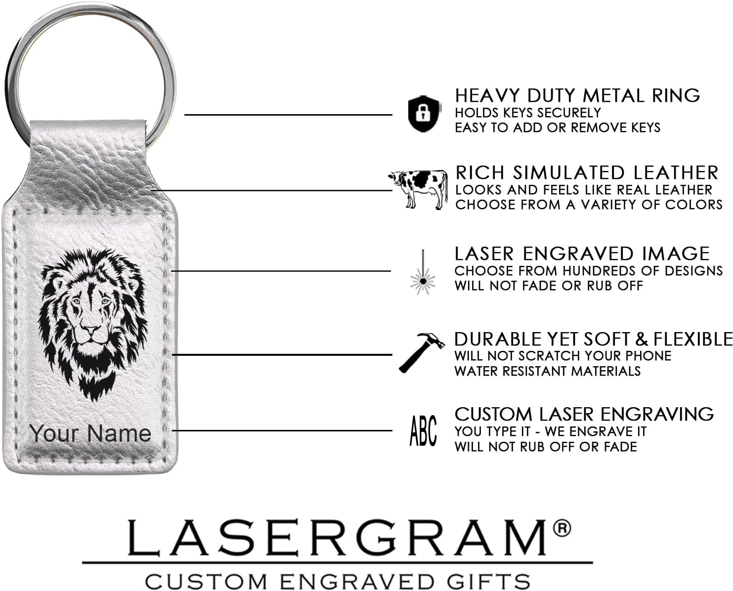 LaserGram Rectangle Keychain, Karate Man, Personalized Engraving Included