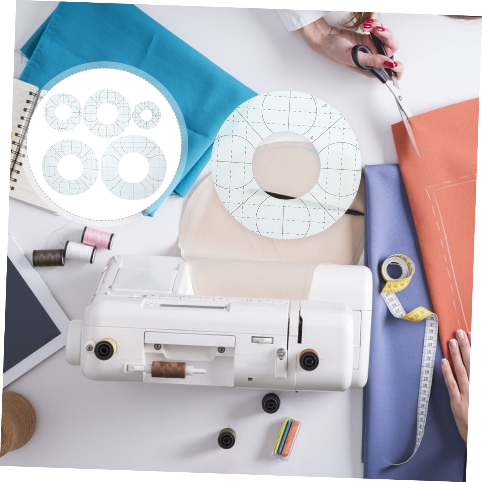 OSALADI Set di 5 Righelli per Patchwork in Acrilico Trasparente, Modelli per Cucito e Progetti Creativi, Strumenti Sicuri e Portatili per Quilting e Lavori Manuali