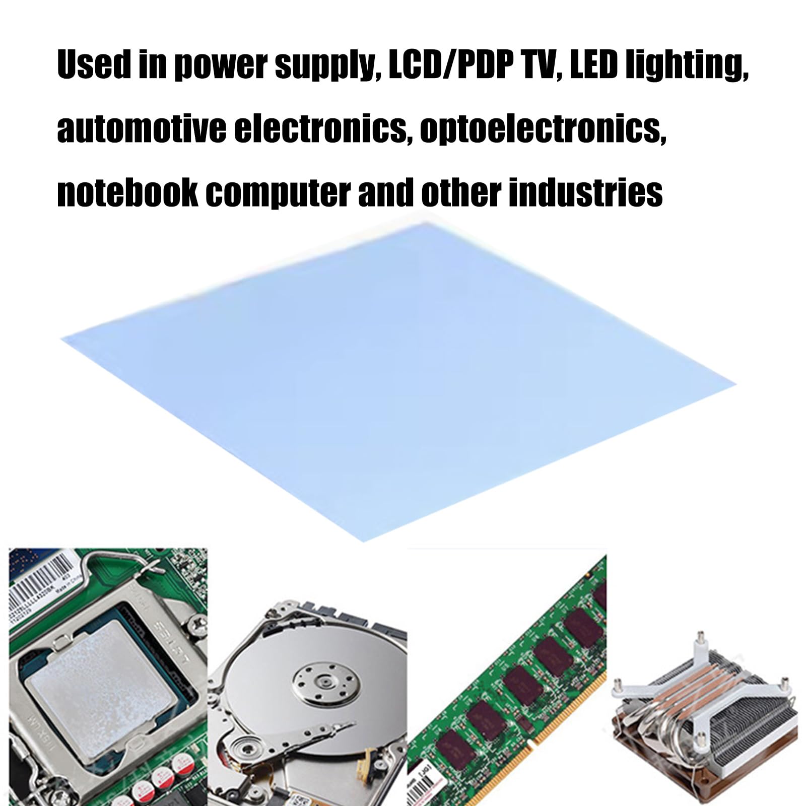 Almohadilla de aislamiento térmico de silicona personalizable, 100 x 100 mm, varios grosores para disipación de calor de CPU, alfombrillas térmicas de silicona suave