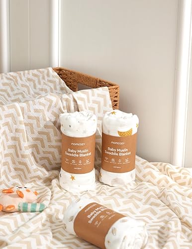 Miniatura 17 de Momcozy Mantas de muselina para bebés, niños y niñas, paquete de 4 mantas transpirables y agradables a la piel, esenciales para bebés, registro