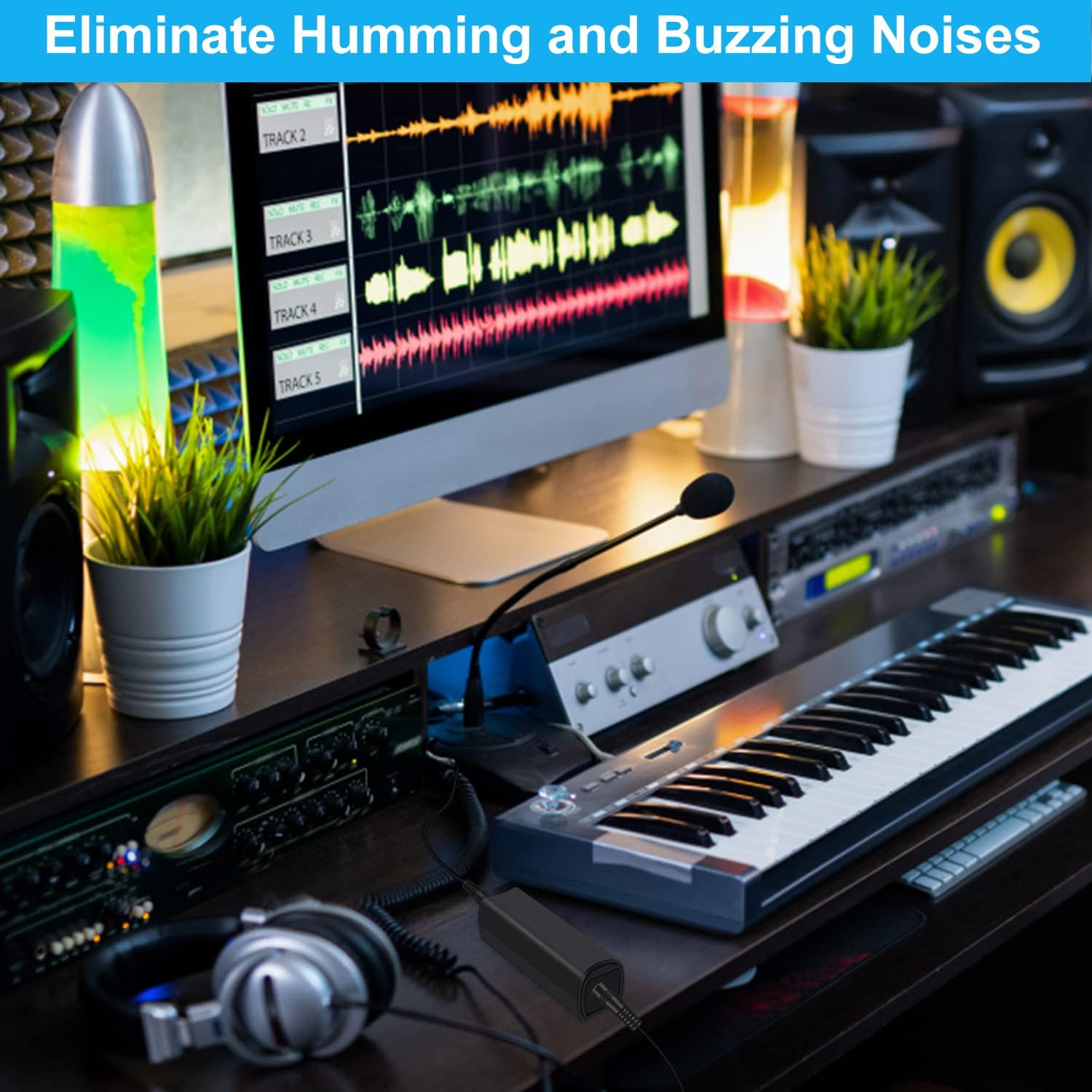 Friencity Ground Loop Filter Noise Isolator with 3.5mm (1/8”) Audio Cable for Car Audio/Home Stereo System, Eliminate Humming and Buzzing Noises Completely