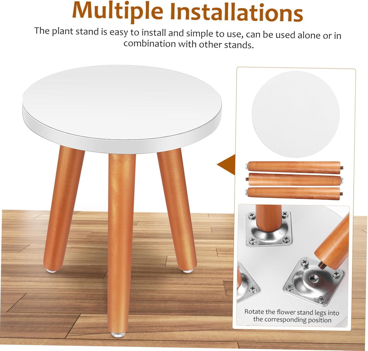 2pcs Natural Solid Wood Plant Stands Chic Home Decor Indoor Plant Stool Modern Riser Small Stool