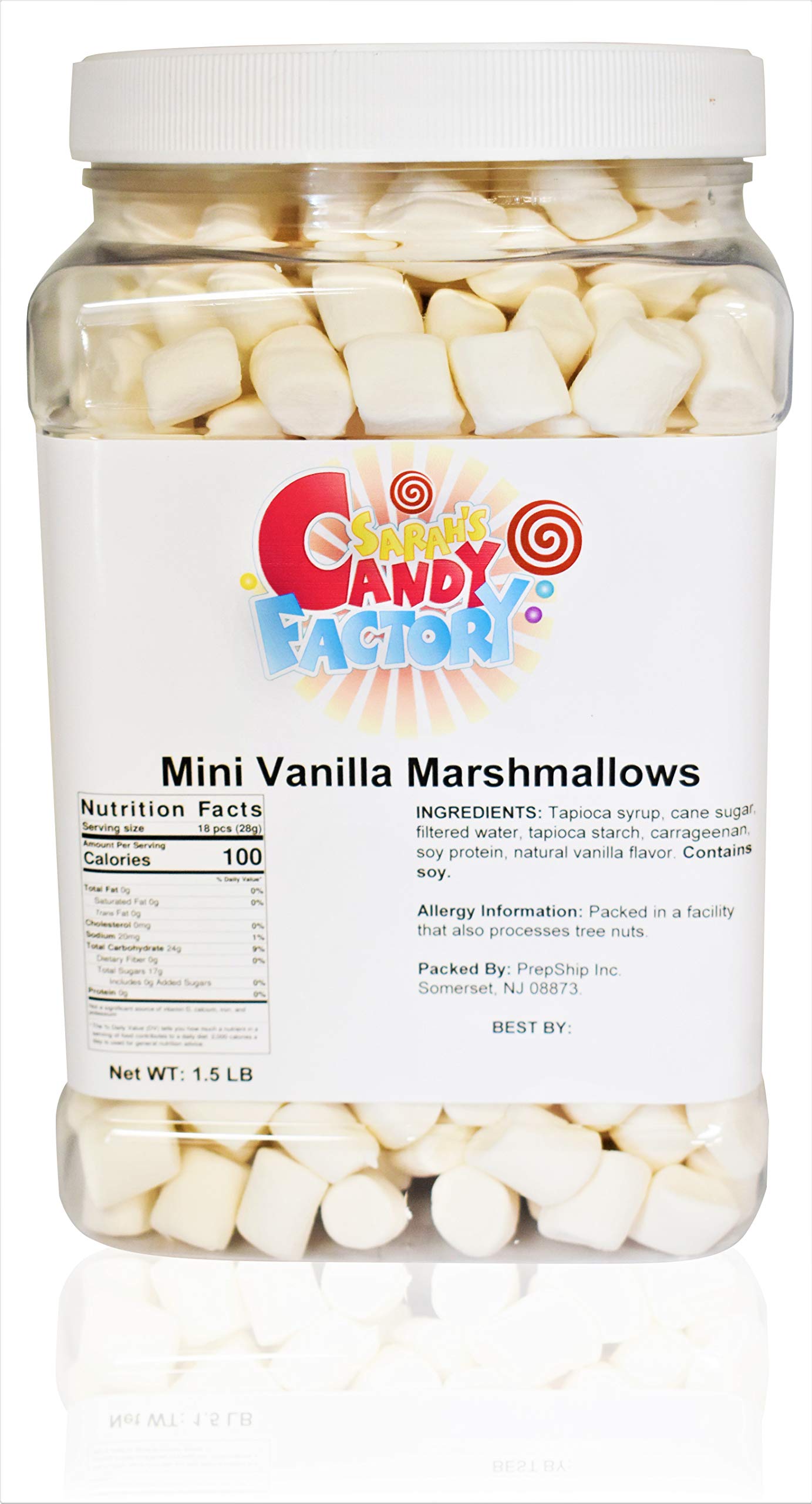 Sarah's Candy FactoryAll Natural Vegan Marshmallow in Jar, 1.5 Lbs