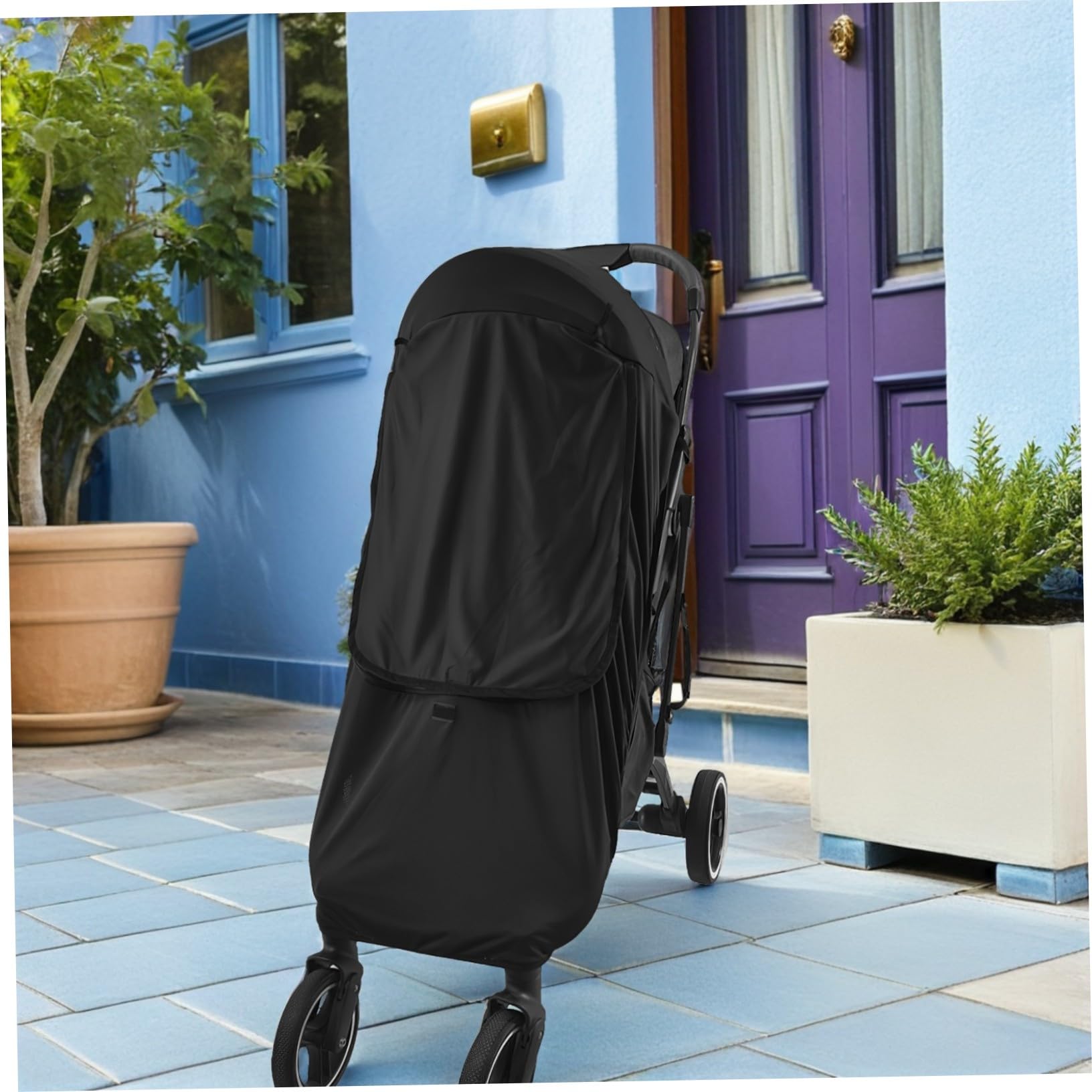 Beaupretty Pare-soleil Poussette Anti-uv Respirant Auvent Léger pour Protection Solaire Garçon Fille Couverture Complète pour et Buggy Bloque Rayons Uv et Chaleur