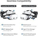 AMVR BS1 Battery Head Strap with Air Cooling Fan, Compatible with Meta Quest 3/3S Oculus Accessories, Magnetic Hot-Swappable Battery Pack, Comfort & Extended Playtime, Reduce Facial Stress - 6
