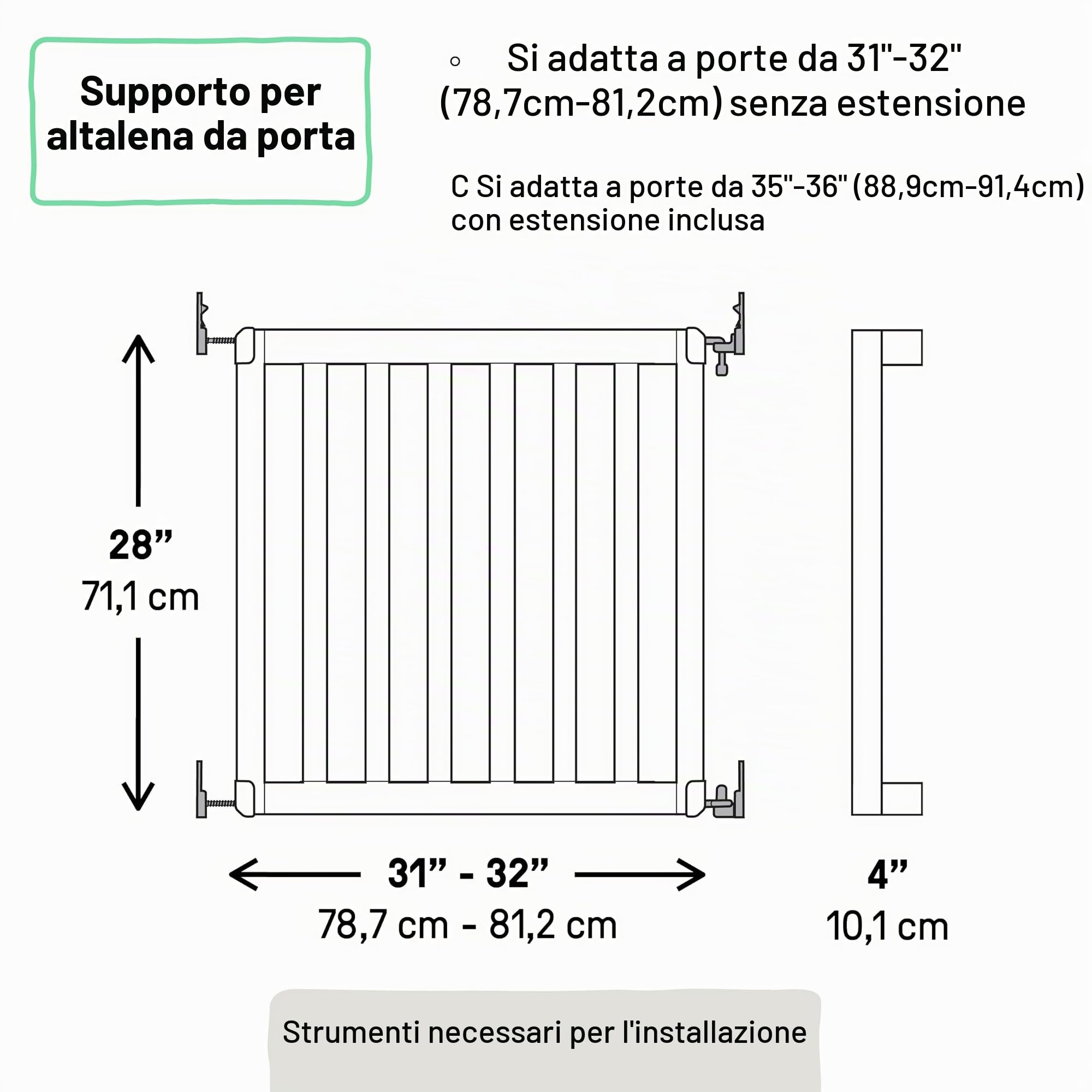 Ingenuity, Legno Cancelletto di Sicurezza per Bambini, 76-91 cm, Cancelletto per Cani, Senza Forature, con Estensioni, Personalizzabile