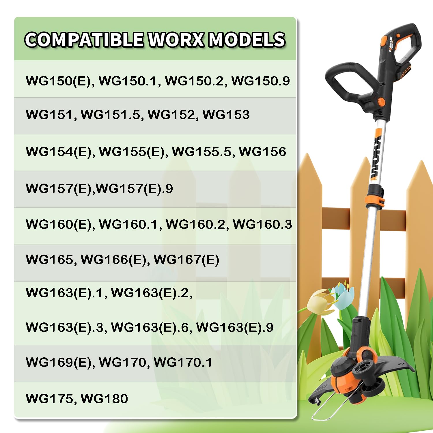 【Upgrade-Szybkie ładowanie】 WA0004 Szpula z żyłką z głowicą nożykową kompatybilna z trymerem do trawy Worx WG157E WG163E WG154E WG169E, może zastąpić szpulę WA0010 WA0004 WA0004.1 WA6531 Czapka, 20