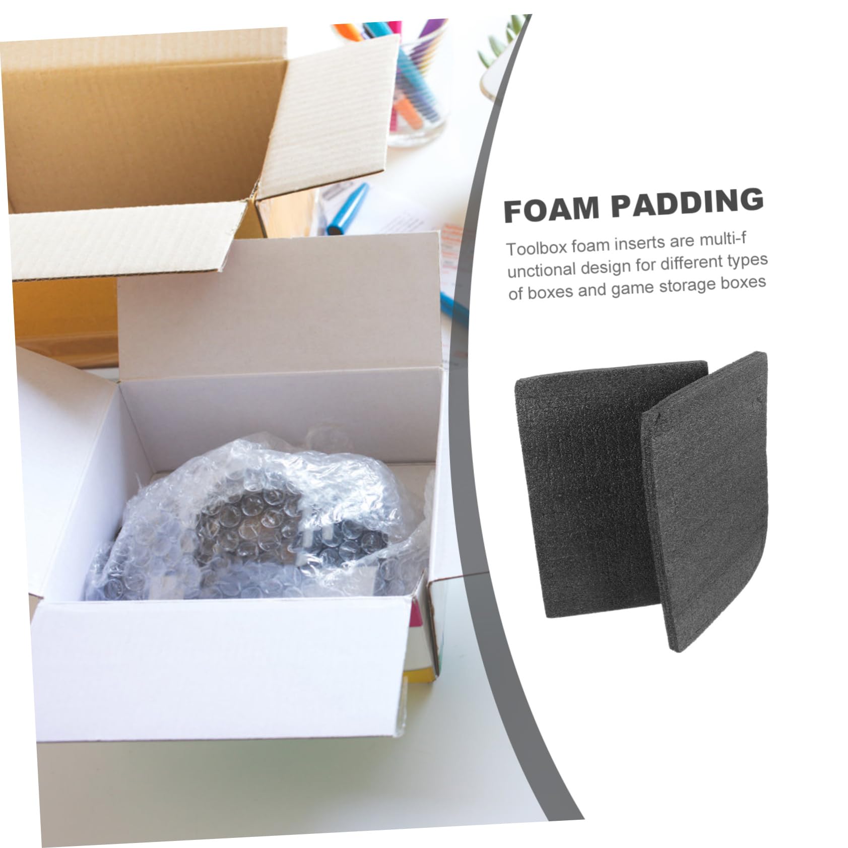 Caja De De Espuma 2 Insertos De Espuma Precortado 330x250mm Para Almacenamiento y Embalaje Resistente
