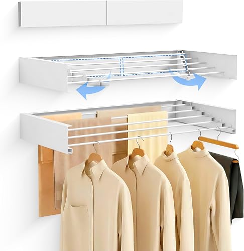 Étendoir Mural Pliable Rétractable 100 cm JUPPLIES