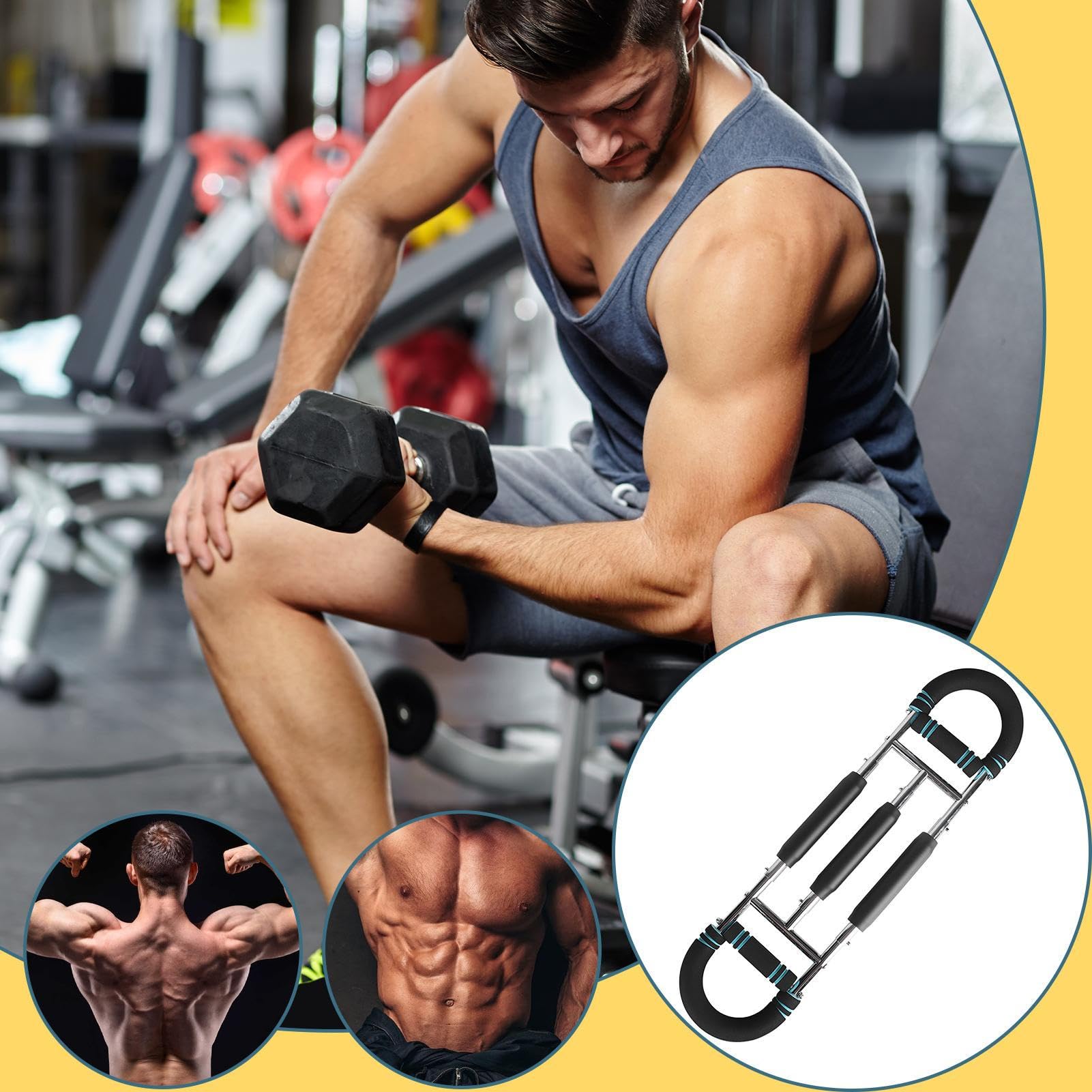 Allenatore per Braccia 20-100 kg Regolabile Portatile Ergonomico | Allenamento per i Muscoli Pettorali in Casa per Palestra Boxe Sport e Fitness Casa Esercizi Braccia e Tonificazione