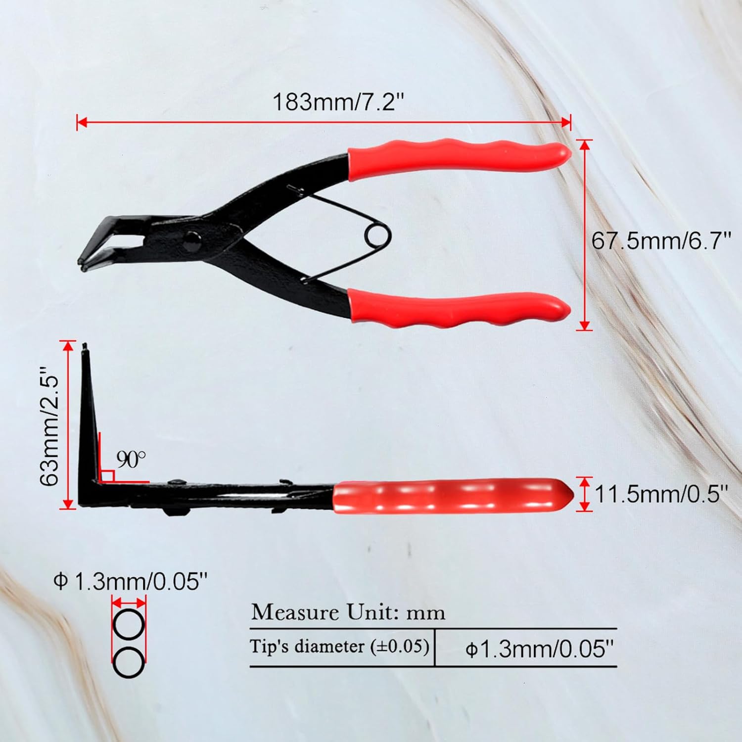 SPEEDWOX Master Cylinder Snap Ring Pliers, 90 Degree Bent Nose Pliers, Internal Ring Remover for Motorcycles Trucks Cars