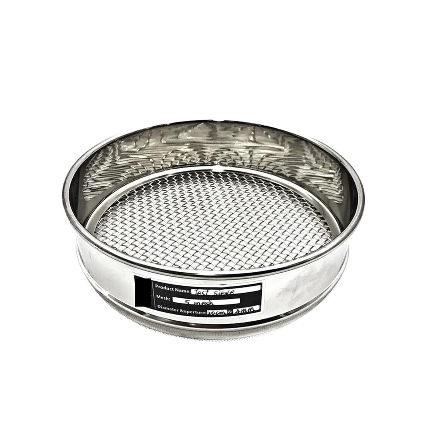 Woven Wire Mesh Test Sieve Sampling Inspection Pharmacopeia Laboratory Standard Sieve Stainless Steel R20cm Pore Size 2~5 mm(10 mesh 2 mm)