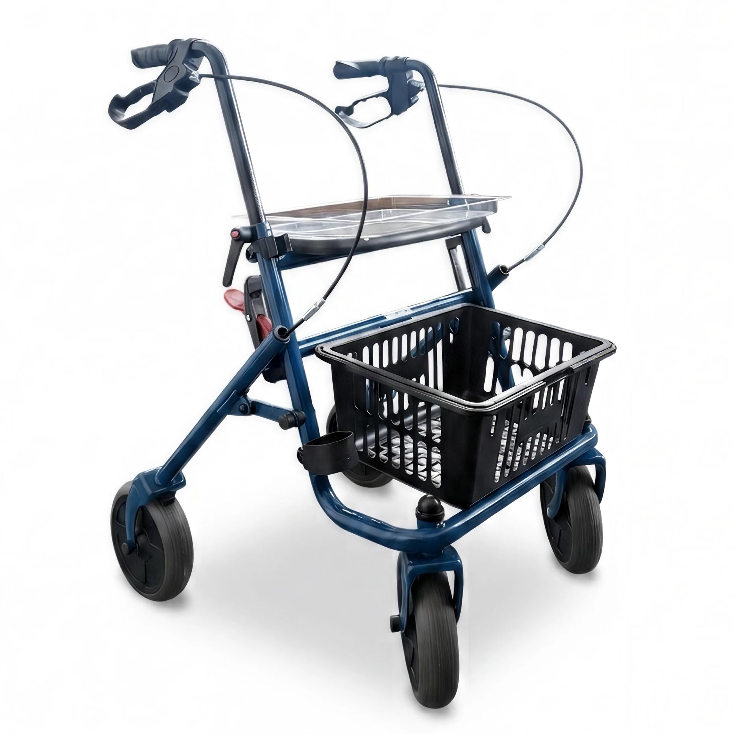 SPES Rollator Deambulatore Anziani 4 Ruote Pieghevole con Seduta, Blu