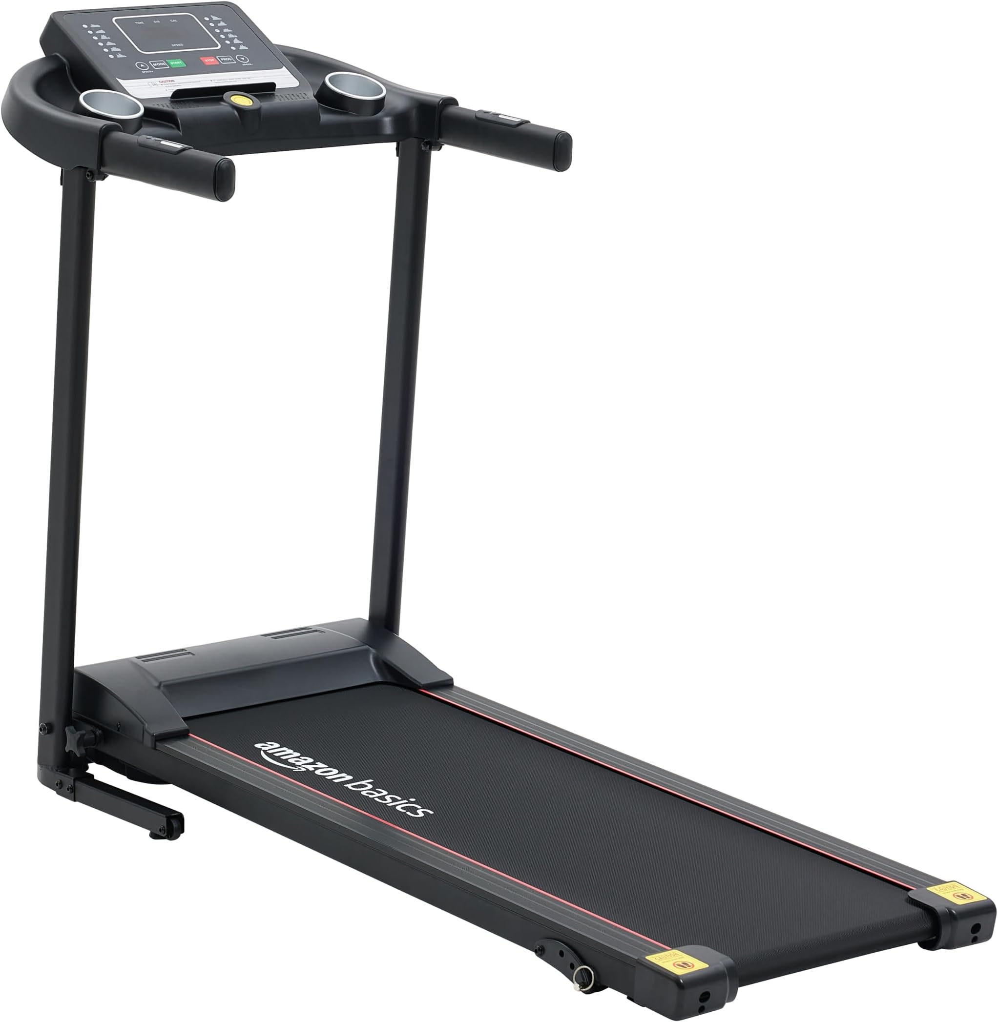Amazon Basics ABTR200 2HP Peak Motorized Foldable Treadmill with LCD Display | Heart Rate Sensor | Manual Incline and Music Speaker | Max Speed 12 Km/Hr | Max User Weight 110 KG | Black