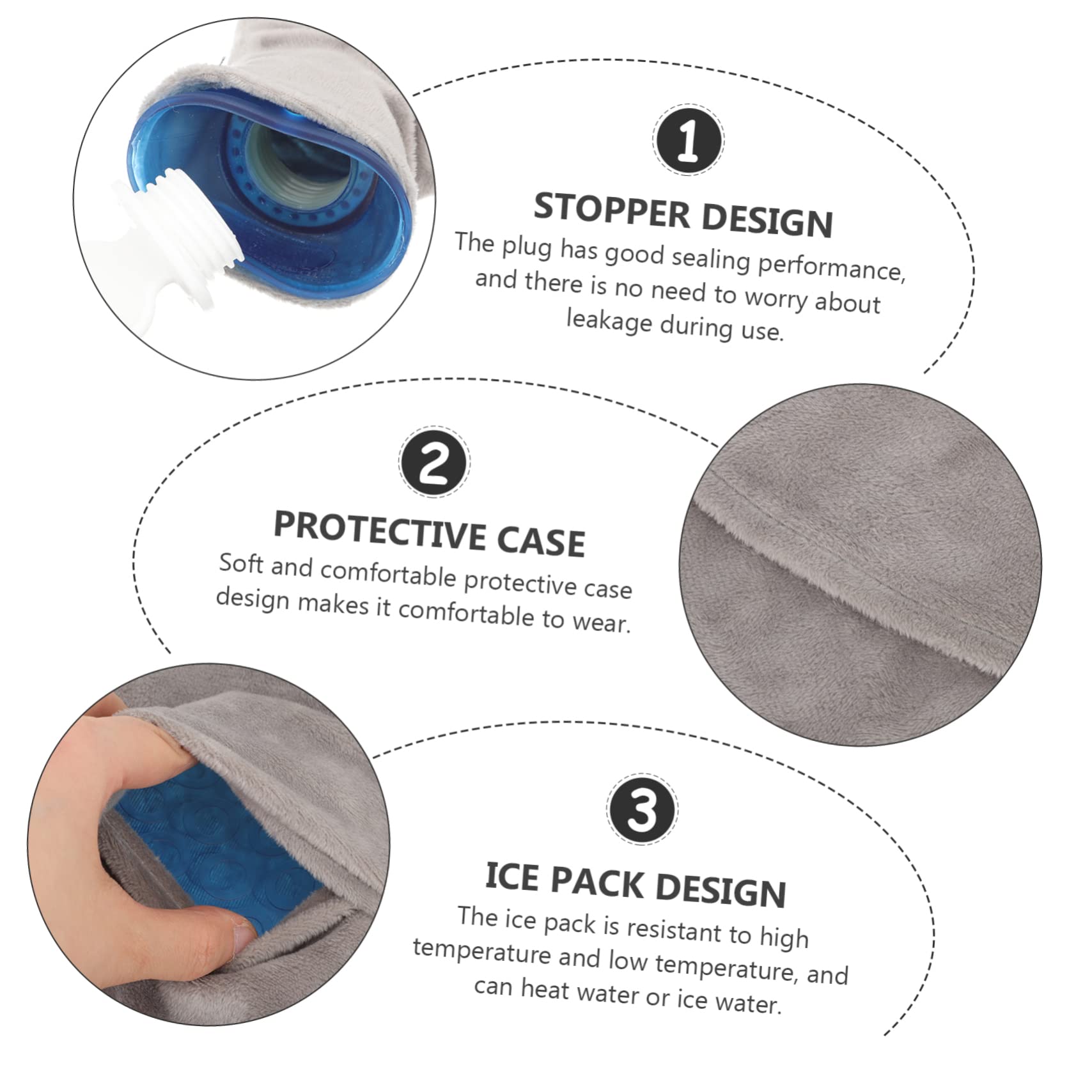 Beavorty Impacco Termico U a Forma di U in Pvc Trasparente per Spalle e Collo, Borsa per Compressa Caldo e Freddo, Facile da Riempire, a Casa e Riabilitazione