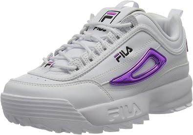 Amazon.com: Fila - Zapatillas bajas para mujer, color blanco y morado :  Ropa, Zapatos y Joyería