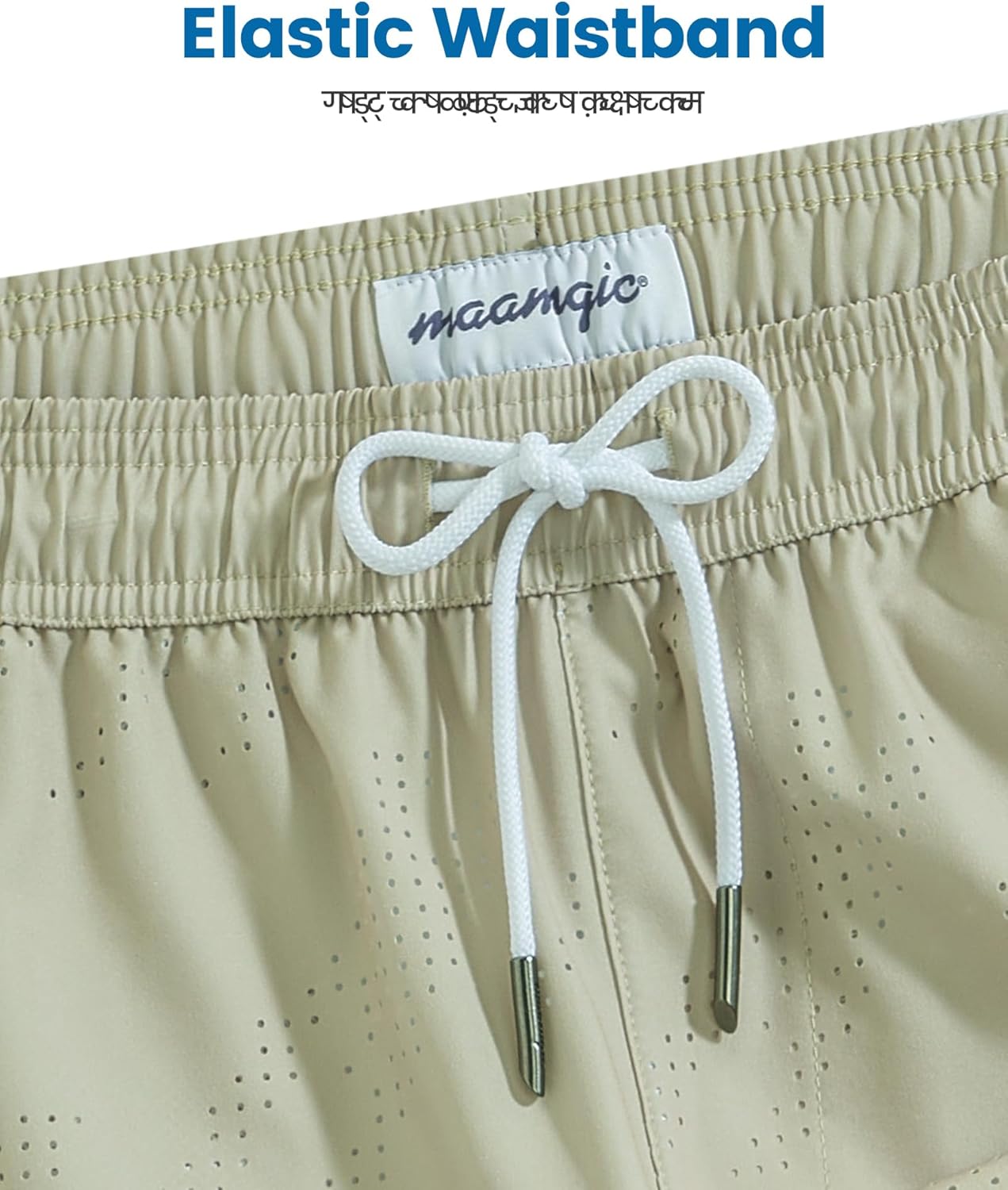 maamgic Mens Swim Trunks with Compression Liner 5 Inch Inseam Quick Dry Board Shorts with Zipper Pockets Swimming Shorts