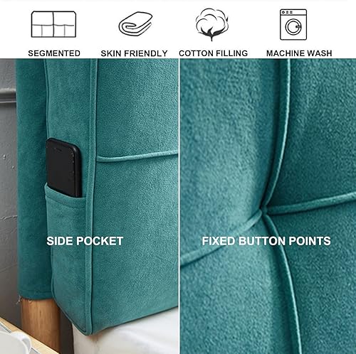 Miniatura 3 de Cojín de forro polar para cabecero de cama, respaldo grande para cama de día, almohada de lectura de cuña con funda de cabecera extraíble, A, sin