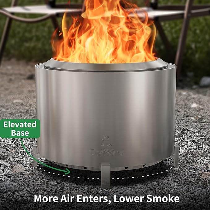 Brasero de acero inoxidable OutVue 27 pulgadas sin humo miniatura 5