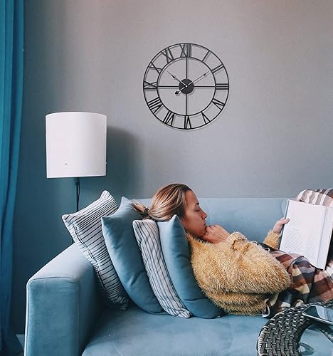 Miniatura 5 de Wall Clock,Outdoor Clock,Garden Clock,Large Metal Wall Clock Industrial Outdoor Waterproof Wall Art Clocks, European Retro Clock with Large Roman