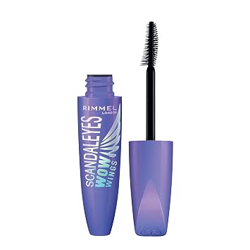 Rimmel Wow Wings Mascara, Long-Wearing, Volumizing, Smudge-Proo, 003, Extreme Black, 0.4oz