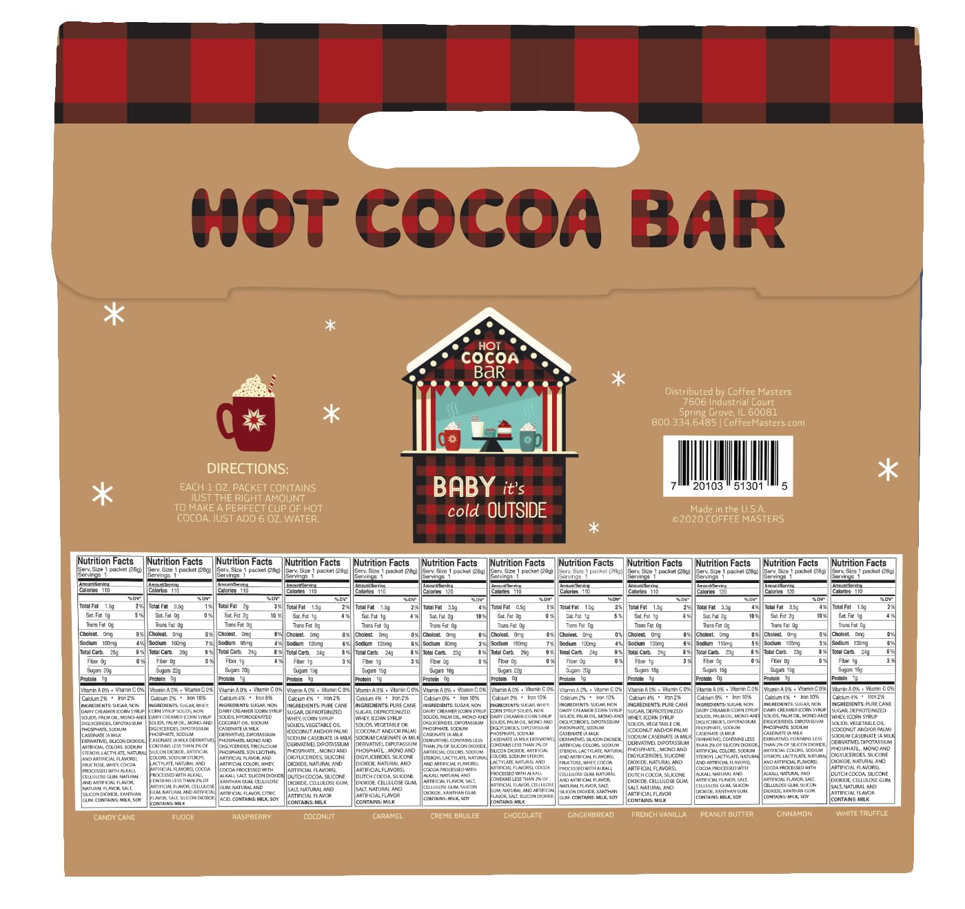 Holiday Hot Cocoa 12 Pack Cocoa Sampler Gift
