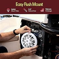 Vista 6 de Pyle Altavoces marinos duales de 6.5 pulgadas, 2 vías, impermeable y resistente a la intemperie, sistema de sonido estéreo de audio para exteriores