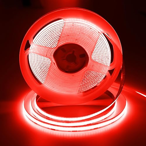 Miniatura 10 de Tira de luces LED COB de 12 V, blanco cálido, 3000 K, 16.5 pies/16.4 ft, CRI 93+ luces LED COB, 320 LED/M, tira de luces flexibles regulables para