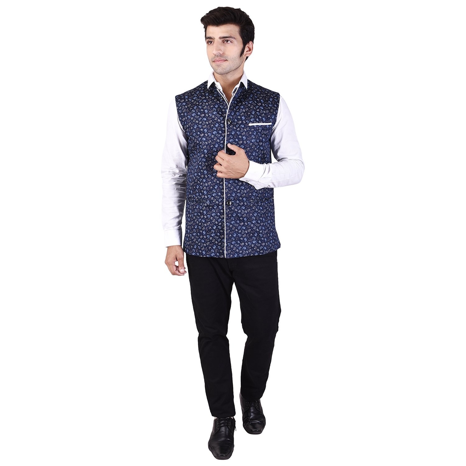 veera paridhaan Men's Printed Cotton Nehru Jacket-picture-36