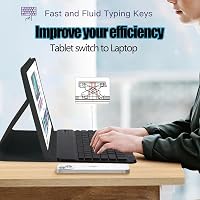 SUEEWE Bluetooth Billentyűzetes Tok Samsung Galaxy Tab S10 FE+/Plus 13,1" Tablethez - 7 Színű Háttérvilágítás, Levehető QWERTZ, TPU Hátlap,  3