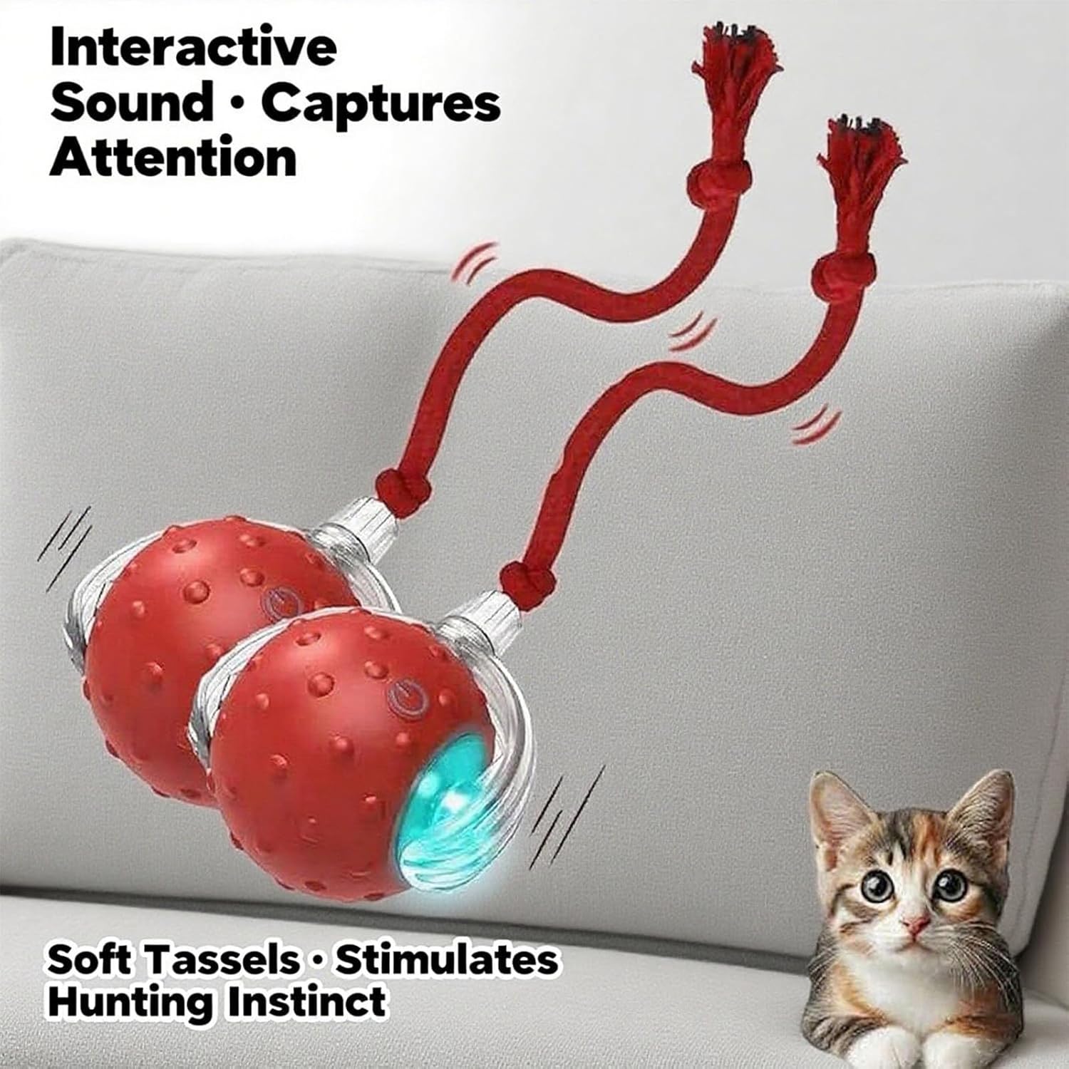 Tiny Fetch Ball Dog Toy, 2025 New Tiny Fetch Interactive Pet Toys, Smart 360° Rolling Rechargeable Dog Cats Ball, Pet Gifts for Dogs and Cats (2*pcs) - Image 6