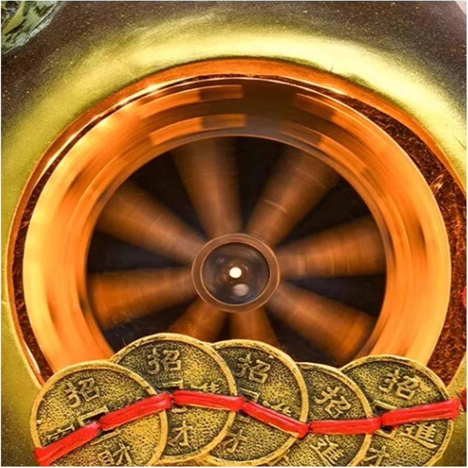 Floor Water Fountain Freestanding Water Fountain - In the Shape of a Fortune Gourd, Including Simulated Greenery, LED Lights and Crystal Ball, Modern Design for Home and Garden Decoration, Floor Stand