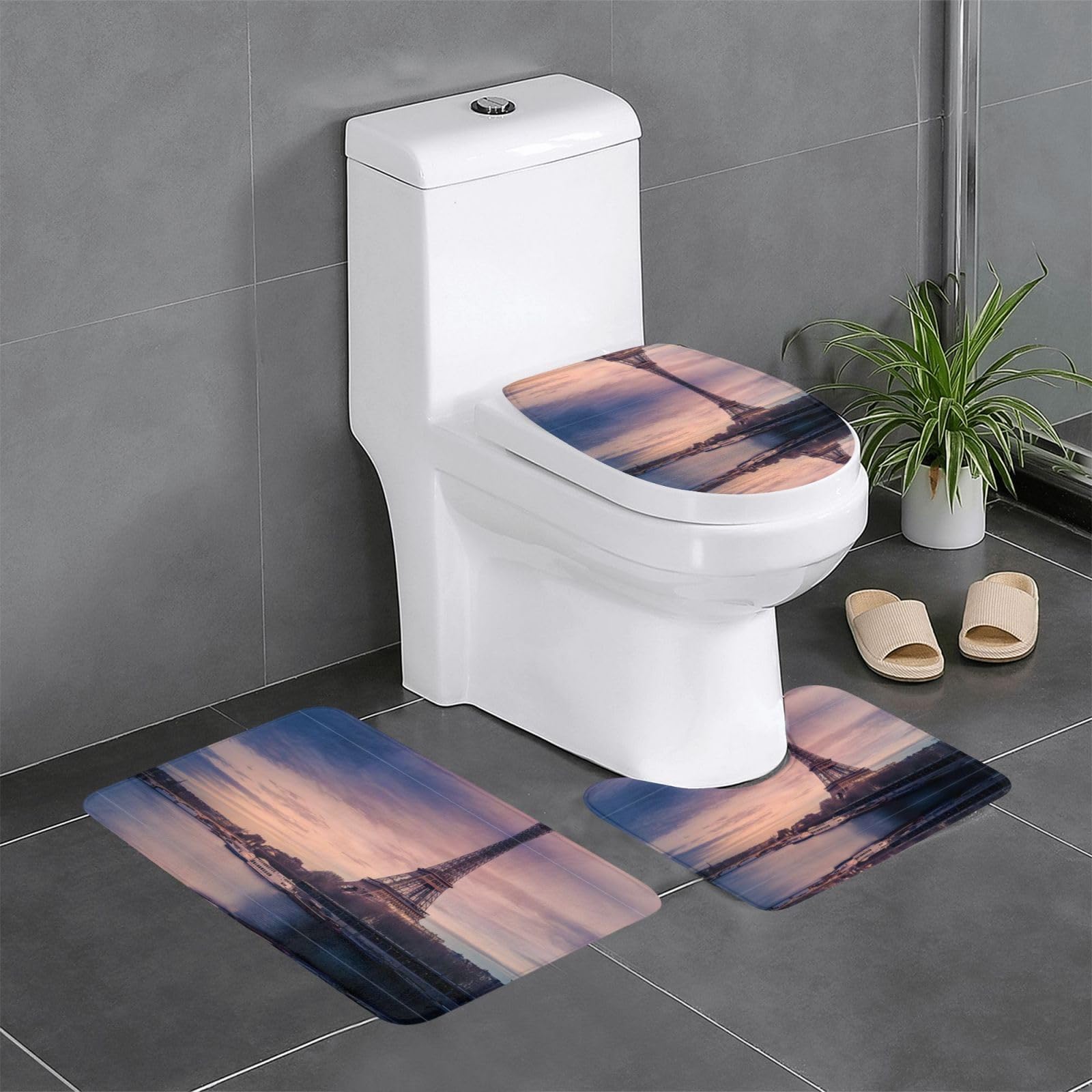 Tapis de bain Tour Eiffel absorbant et antidérapant pour douche et hôtellerie