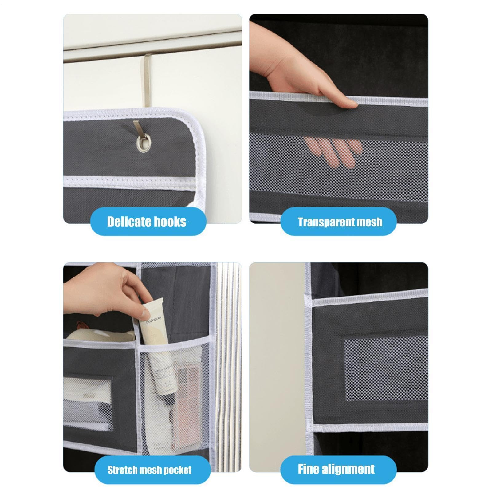 Organizador de puerta de armario, almacenamiento sobre la puerta | gran capacidad, estante de pared, bolsas de almacenamiento, almacenamiento de puertas para baño, despensa, dormitorio,