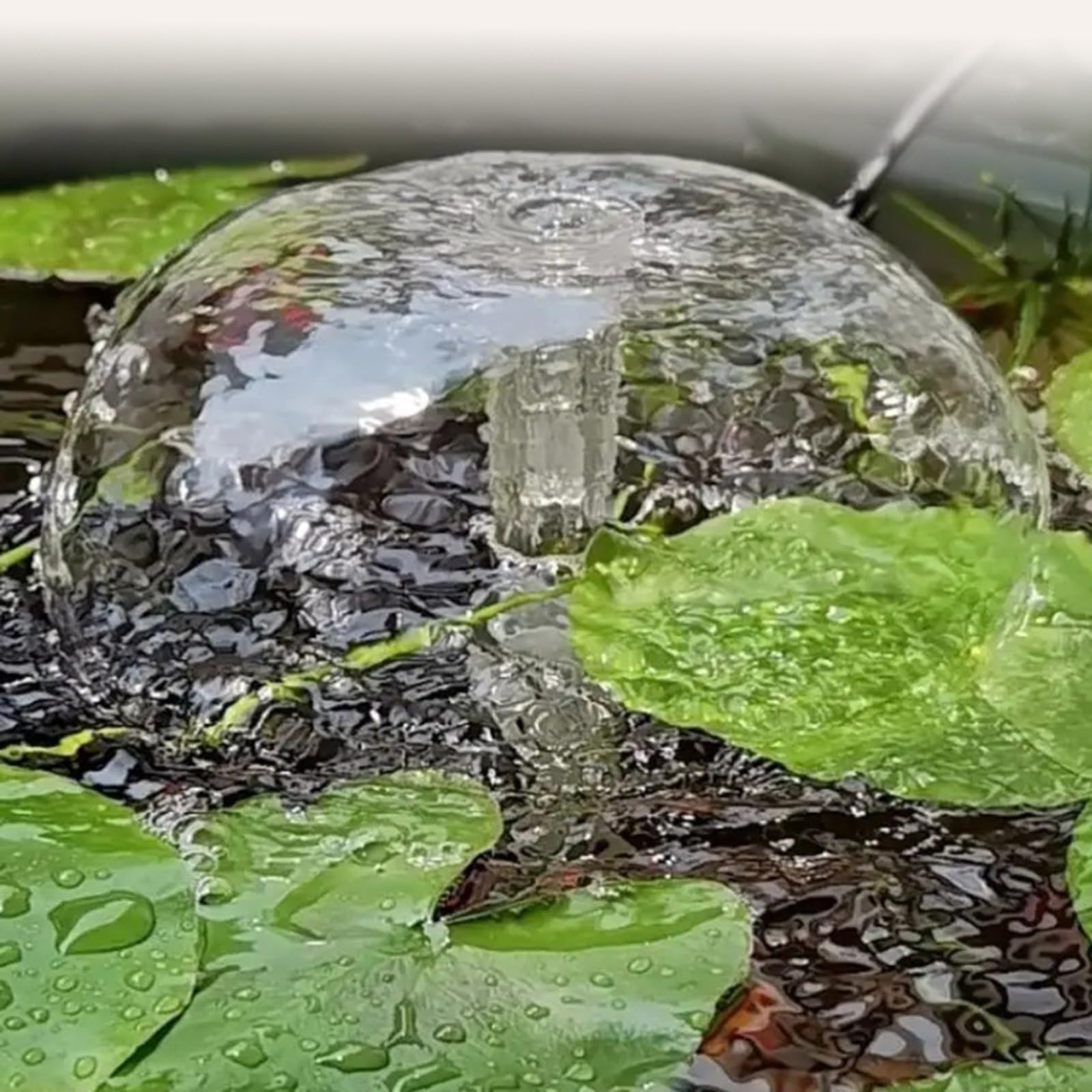 4er Set für MINI Pilz Springbrunnen Düse aus Harz, Transparente Wasserfontäne Sprühkopf für Teich Garten Aquarium, Kompakte für DEKO für Bonsai Landschaften und Fischbecken, Leise