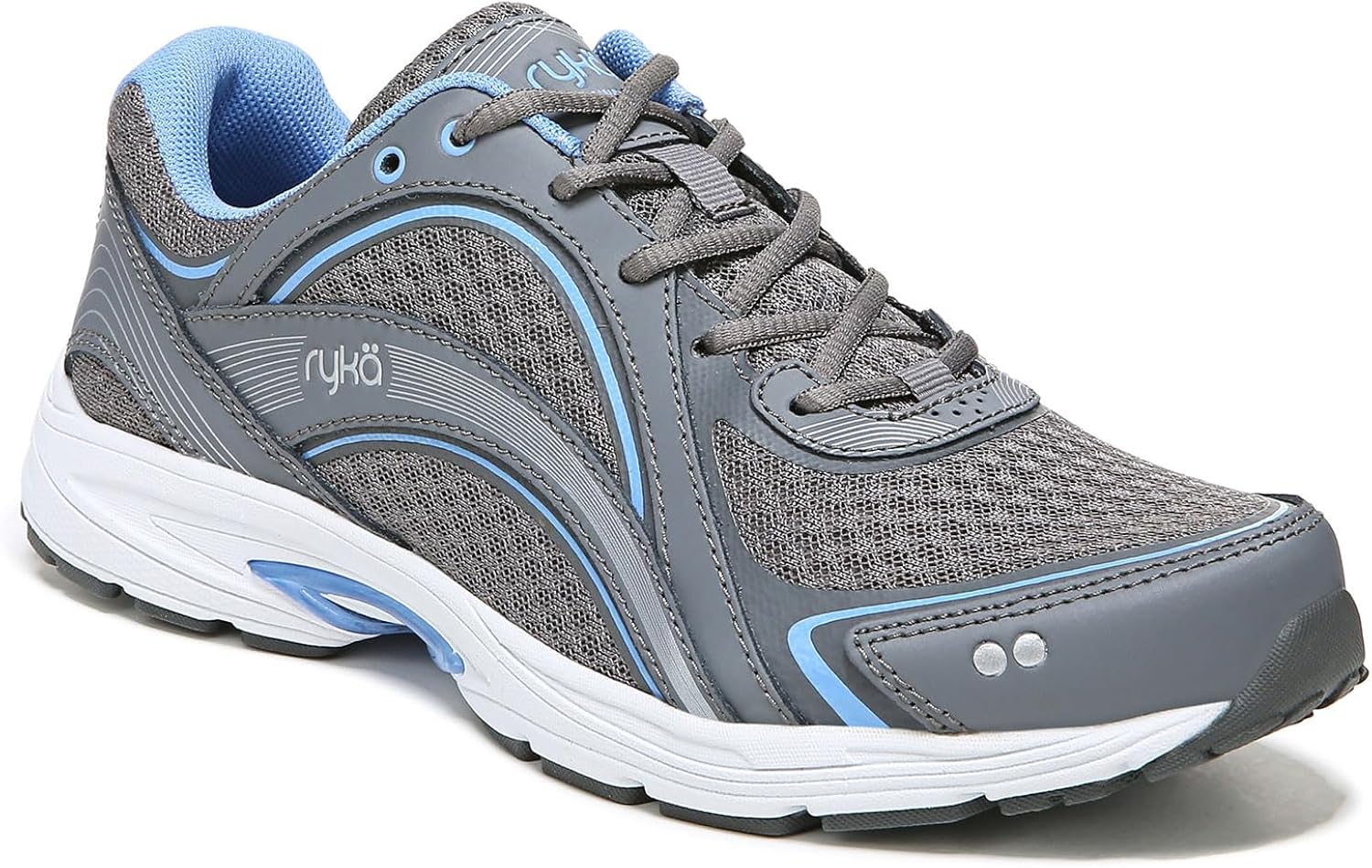 Ryka Women's Sky Walking Shoe 6 Wide Slate Grey/Chrome Silver/Robin Blue