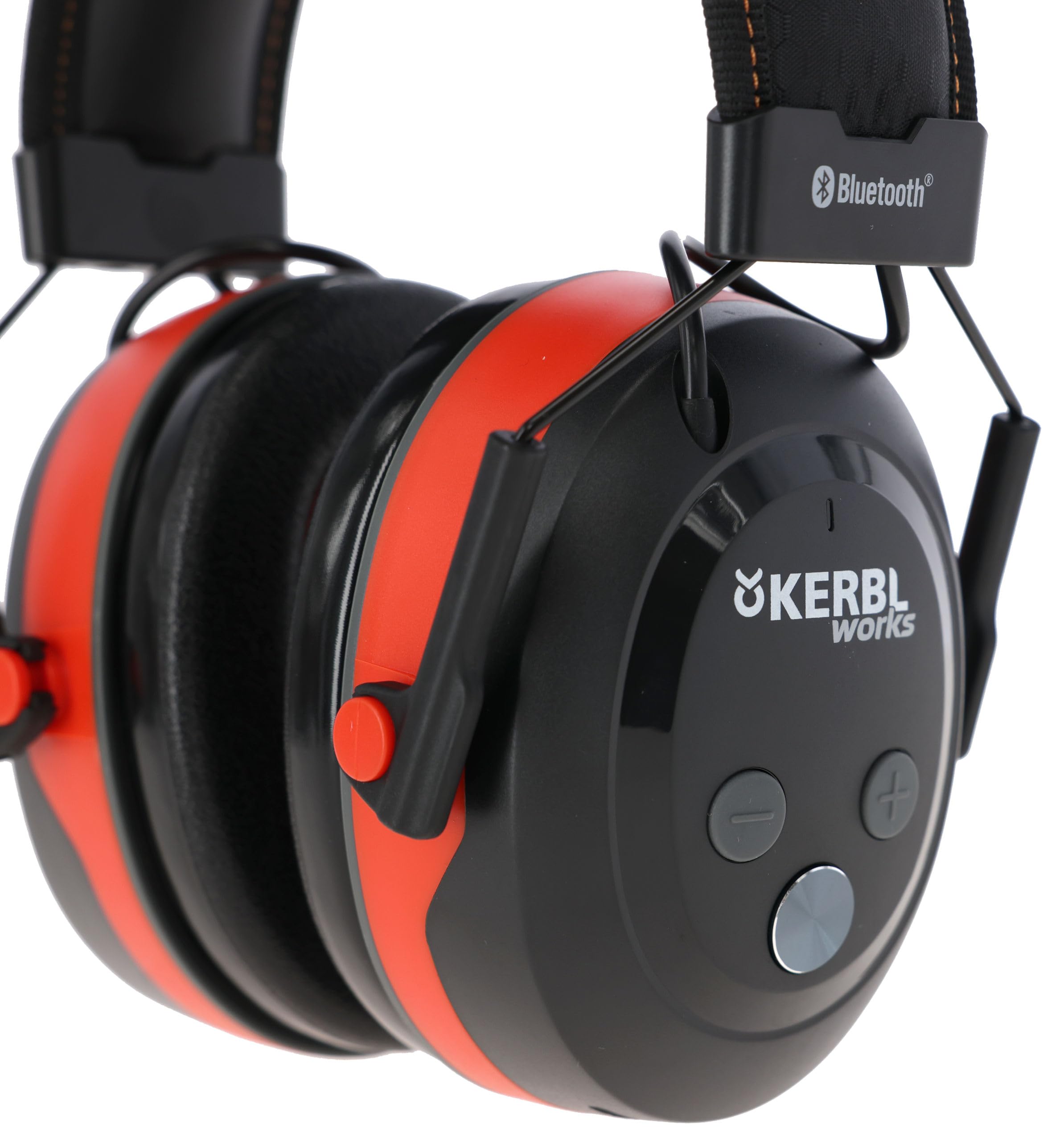 Kerbl Works Multimedia Gehörschützer mit Bluetooth, schwarz/orange, 14x10x20 cm, Gehörschutz, Ohrenschützer, Ohrenschutz, Kunststoff, Erwachsene