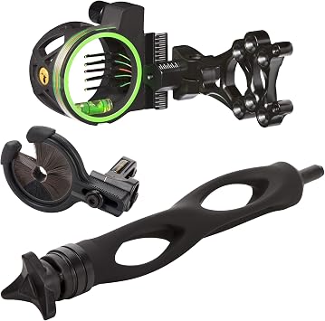 Trophy Ridge Master Hunter Kit with Volt 5 -Pin Sight، 6 "Static Stabilizer، and Kill Shot Whisker Biscuit، Black