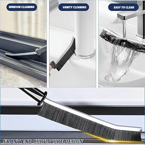 Miniatura 2 de Cepillo de limpieza de hendiduras, cepillo de limpieza de cerdas duras, cepillo de mano de ranura larga, herramienta de limpieza de hendiduras para